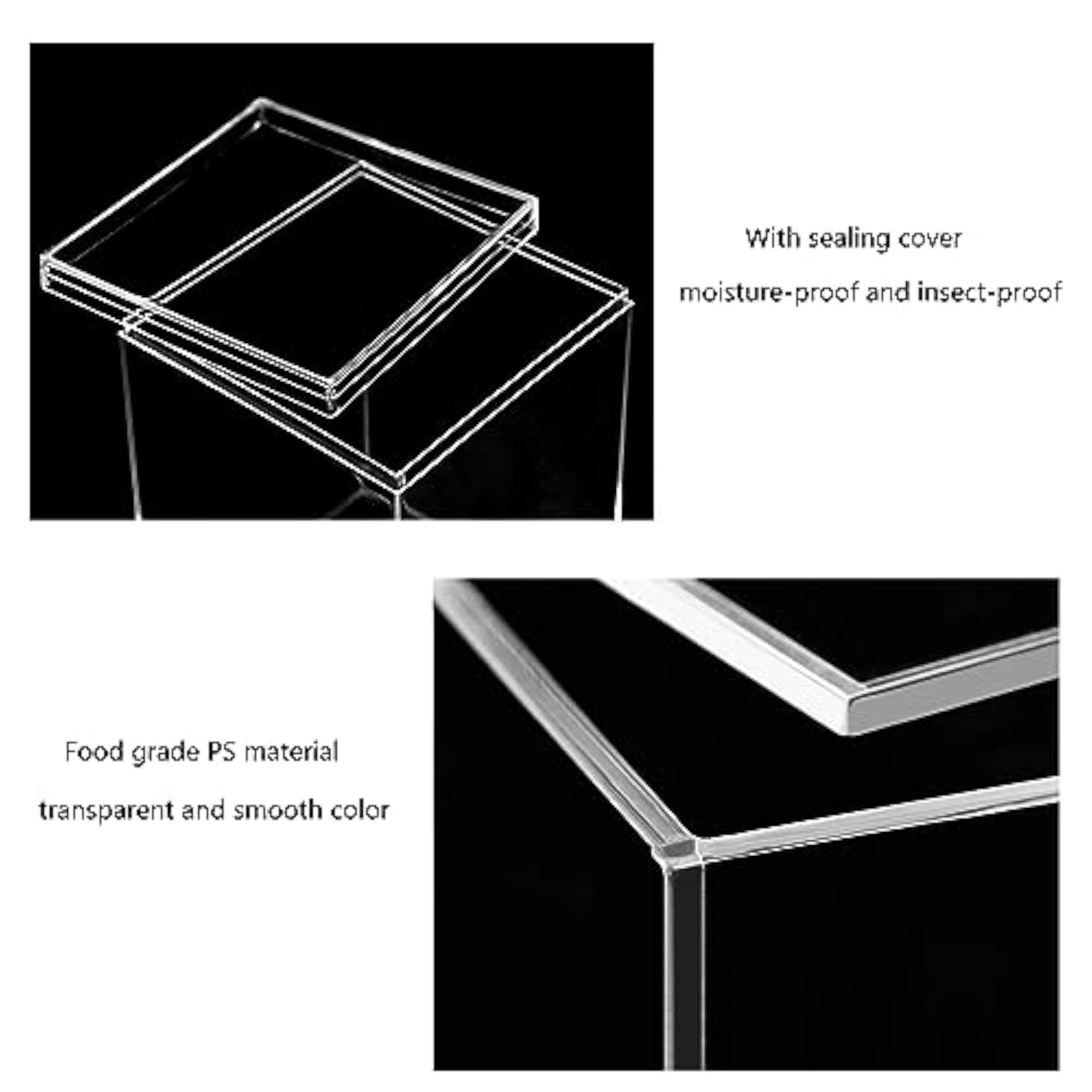 4Pack Clear Acrylic Box with Lid for Display