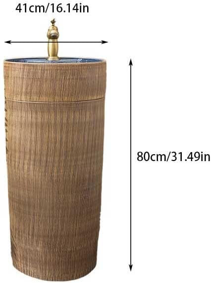 Bathroom Countertop Vessel Sink Ceramic Column Sink Wash Basin Home Bathroom Outdoor Garden Pedestal Sink Vanity