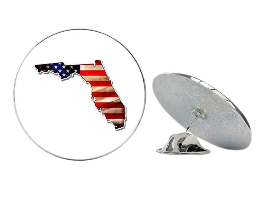 NYC Jewelers Florida State Shape American Flag Metal 0.75" Lapel Hat Pin Tie Tack Pinback