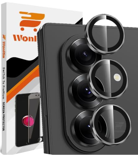 Image of WonRia Pack 3 - Camera Lens Protector Ring Compatible with Samsung Galaxy Z Fold 8 Ultra 5G Camera Aluminum Alloy Rings, Ultra-HD Metal Frame- Black