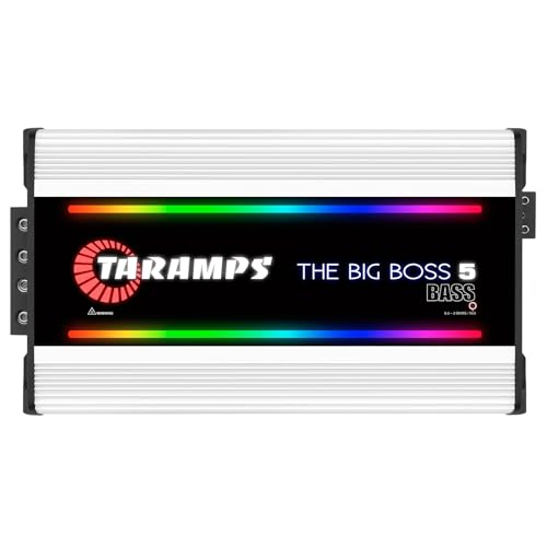 Taramps The Big Boss 5 Bass White Version Monoblock Amplifier Rgb Effects 0.5~2 Ohms 5000 Watts Rms Multi-Impedance Car Audio System Class D, Smart 5k
