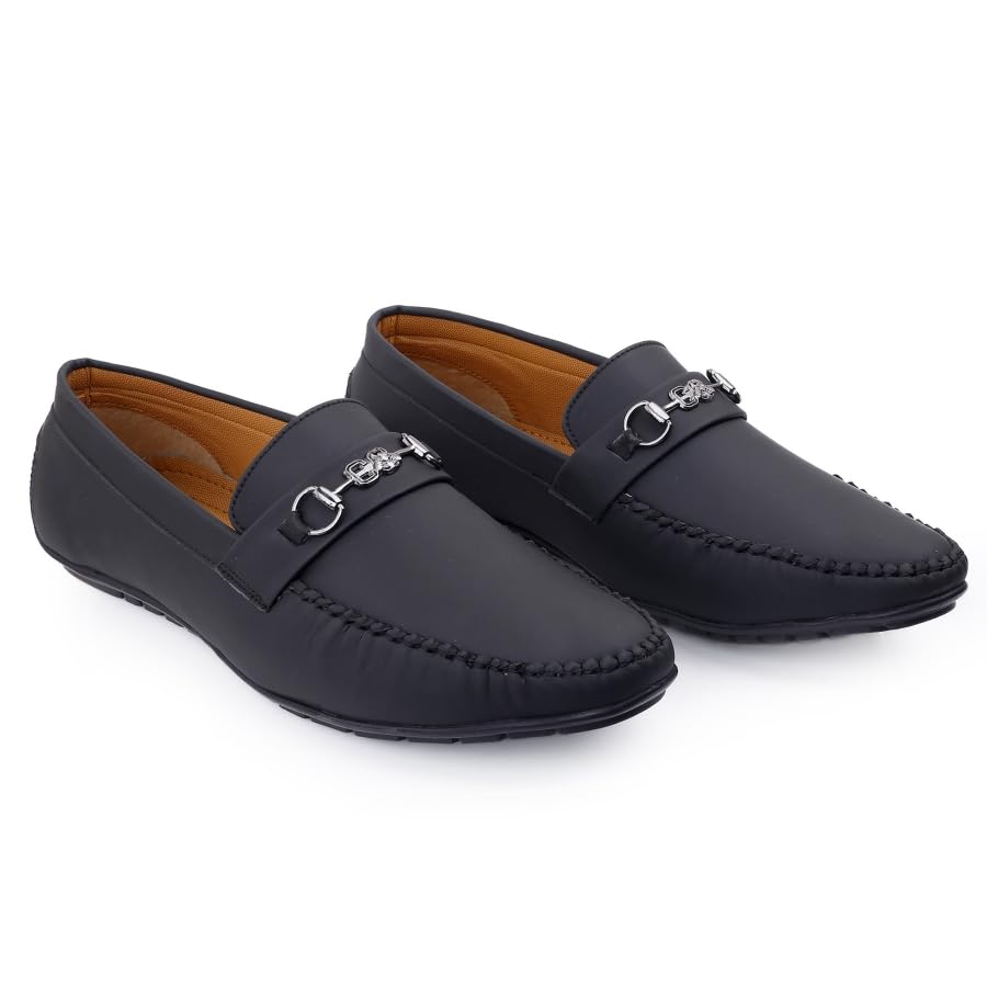Image of WUGATTI Men's Leather Slip-On 100% Pure Leather Stylish Standard Casual Loafers