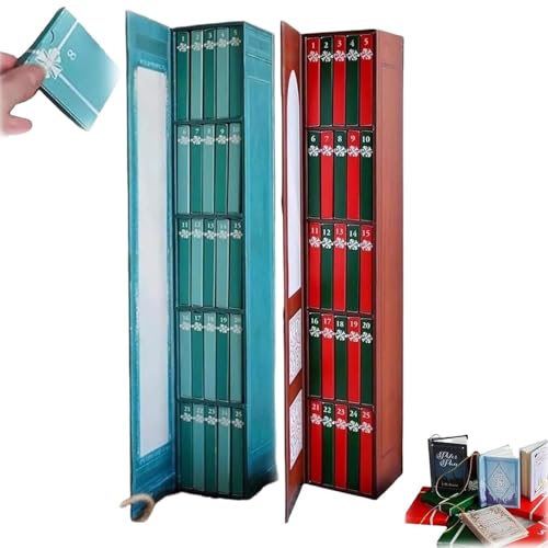 Calendario de Adviento de 2025 con 24 libros en miniatura, regalo de cuenta regresiva de Navidad,...