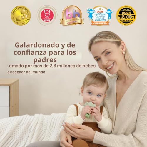 Miniatura 6 de Moonkie Chupete De Frutas Para Bebés Con Bandeja De Congelación, 2 Piezas, A Partir De 4 Meses, Bolsa De Dos Tamaños, Mango Con Sonajero, Silicona Sin Bpa