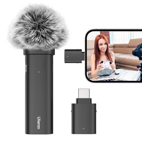 ULANZI Wireless Lavalier Microphone for Smartphones, Plug-Play Mic with Charging Cable(Type-C Port)...