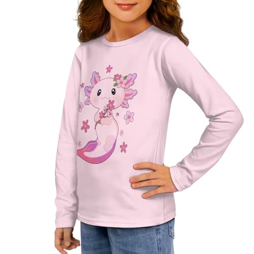 Image of Long Sleeve Shirts for Girls Casual Crewneck Tops Fall Winter Outfits for 3-16 Years Old
