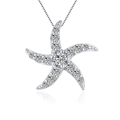 Lgsy 925 Sterling Silver Cz Starfish Pendant For Women, Design Hip Hop Charm For Diy Craft Necklace Jewelry Making #TOP16