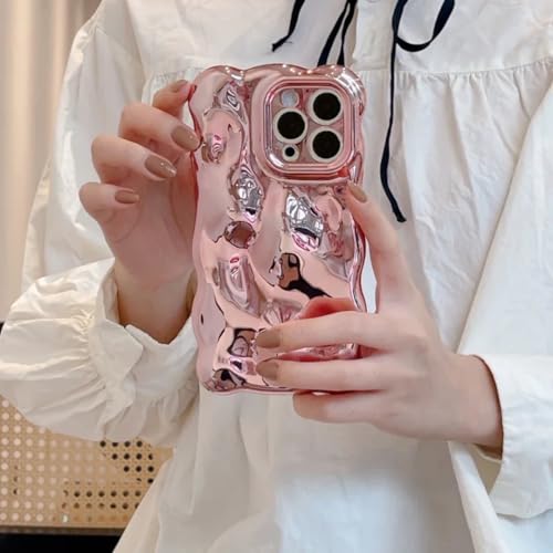 Coque de protection de luxe iPhone 12 rose antichoc 3D