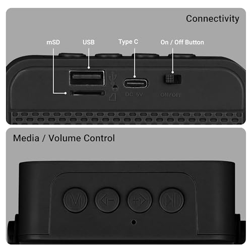 ZEBRONICS County 8, Portable Bluetooth Speaker, 8 Watts, Upto 7 Hours Playback, Passive Radiator, BTv5.3 | TWS | USB | mSD, RGB LED, Call Function,... - Image 6
