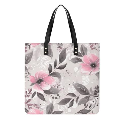 Grand sac fourre-tout tendance fleurs roses idée cadeau femme unique