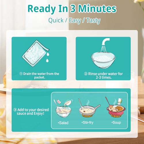 Image of VOLO VERO Konjac Shirataki Fettuccine Noodles 10 Pack, Low Calorie Pasta | Gluten Free, Vegan, Low Carb, Plant Based, Zero Sugar, Fat Free, Ready in Minutes, Pasta Alternative