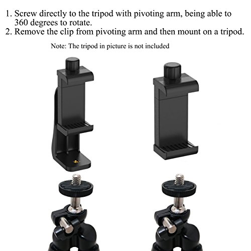 Ailun Soporte de trípode para teléfono móvil, Adaptador de Tornillo estándar, Giratorio, para cámara Digital, monopié, Ajustable, Compatible con la mayoría de teléfonos celulares.