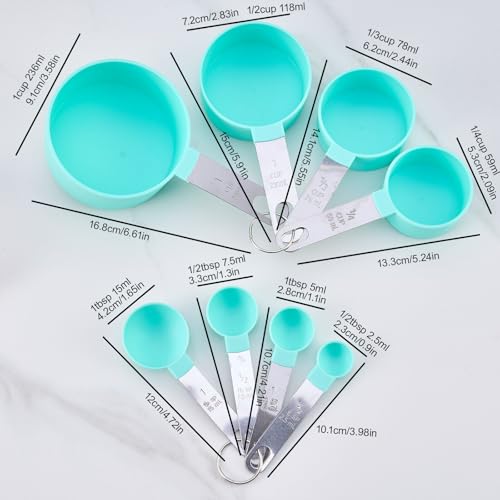 Set de 8 vasos medidores verdes miniatura 2