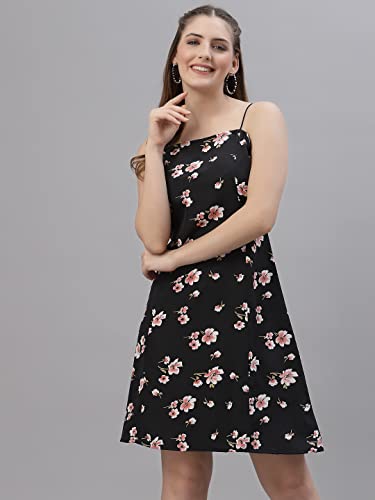 Image of OOMPH! Women A-Line Floral Mini Dress Western, Off Shoulder, Slip On