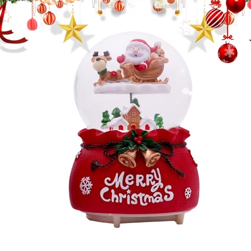 Bola de nieve de Navidad musical con luces para decorar tu mesa navideña 8