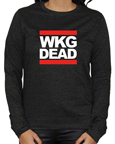Artshirt Factory WKG Dead - Sudadera para Mujer Negro Jaspeado S