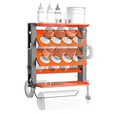 EVERHANGER Spray Can Holder, Lube Can Wall Mount Storage Rack Heavy Duty Paint Bottle Organizer for Garage & Home | 8 Can Holes & 2 Shelf