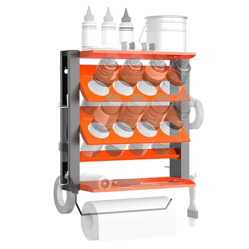 EVERHANGER Spray Can Holder Lube Can Wall Mount Storage Rack Heavy Duty Paint Bottle Organizer for Garage & Home | 8 Can Holes & 2 Shelf