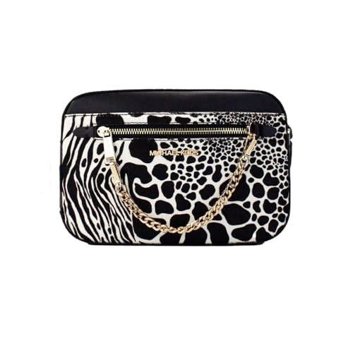 Sac à bandoulière Michael Kors Jet Set Large noir et doré