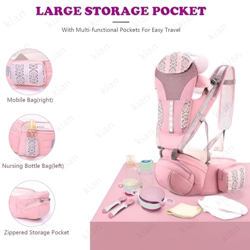 Image of Kian Baby Sling Carrier Wrap Cotton, Breastfeeding and Stroller Cover Adjustable for Newborn Baby up to 20kg - Special Carrier /Sling for PREMIE BabiesBreathable Mesh Baby Sling Carrier with Adjustable Strap (multi color ) (9 in 1)