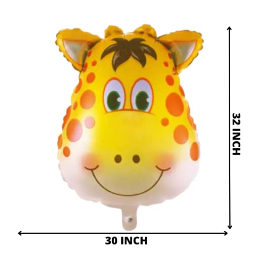 Image of Party Decorz Giraffe Face Foil Balloon Big Size (32X30 Inch,1 pcs) Jungle /Safari /Animal Theme Birthday Party Foil Balloon For Children Birthday Party Decoration