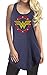 DC Comics Wonder Woman Logo Flowy Cover Up (Medium, Heather Blue)