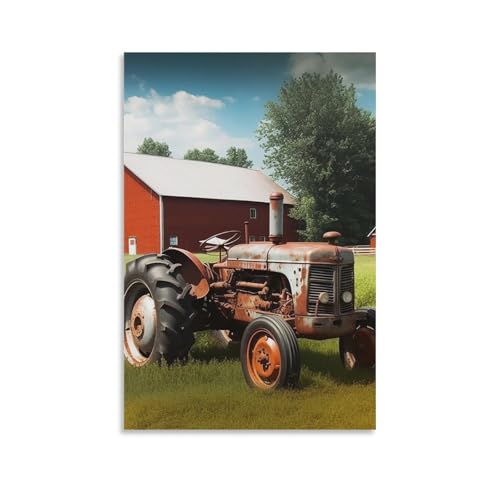 Toile tracteur agricole pour habiller un grand mur vide de salon ou chambre