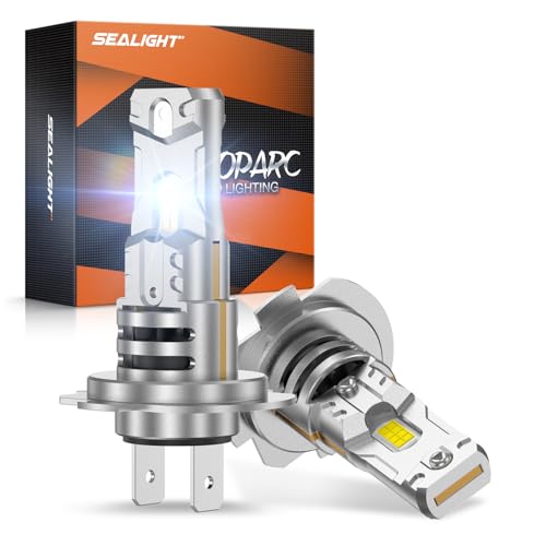 Image of SEALIGHT H7 Light Bulb, 1:1 Real Size, 900% 44,000LM Super Bright 6500K Cool White LED Bulbs, 3Mins Easy Plug-N-Play, IP68 Waterproof, Pack of 2