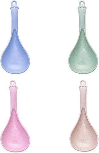 Miniatura 9 de Garneck Cucharas de sopa chinas de paja de trigo espesada cucharas de cena irrompibles de cereales japoneses cucharas de ramen asiáticos Wonton