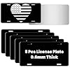 5 piezas de placa negra en blanco, placa de matrícula de aluminio de metal para grabado láser, vinilo, impresión UV, 6 x 12 pulgadas de metal frontal para automóvil, diseño personalizado