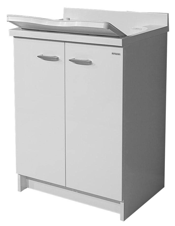 Mobili Lavatoi Montegrappa Mobile Lavatoio 60x50x85cm 2 Ante ASSE in Termoplastico Marella Bianco