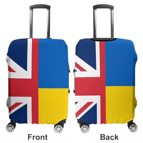 Image of Ukraine UK Friendship Polyester Suitcase Cover Washable Luggage Cases Elastic Suitcases Protector XL