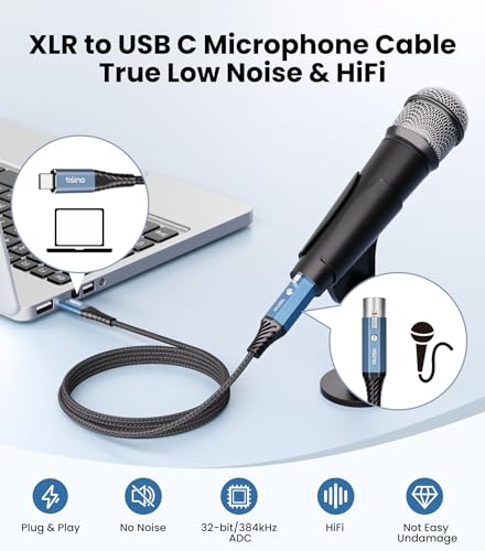 Tisino XLR to USB C Microphone Cable(3m) - Image 2