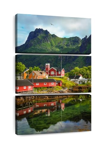 Tableau déco Svolvaer triptyque de 90x50cm encadré