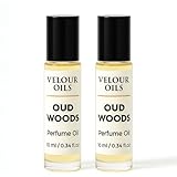 Velour Oils Oud Woods Perfume Oil | 2-Pack – Long Lasting Alcohol-Free Fragrance for Men | Warm, Woody & Sensual 10ml Roll-On