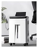 Aktenvernichter Microshred 2 * 12 Mm, Aktenvernichter Kreuzschnitt 22L, P5 Sicherheitsstufen Schredder, Home Office Aktenvernichter Für Papier Und Cd (Color : Weiß, S : 56 * 37.6 * 26.8cm)