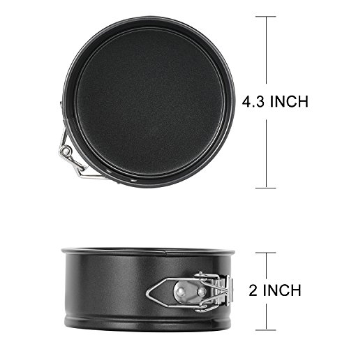 Image of Hiware 4-Inch Mini Springform Pan Set - 4 Piece Small Nonstick Cheesecake Pan for Mini Cheesecakes, Pizzas and Quiches