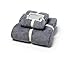Premium 2 Piece Towel Set,1 Bath Towel and 1 Hand Towel - Coral Fleece - Star Hotel Quality, Super Soft and Highly Absorbent- Multipurpose Use for Bath, Hand, Face (Grey)