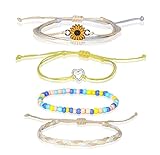 Bracelet à cordon de bonne qualité : les bracelets de plage bohème sont tressés avec des cordons de cire et de coton de bonne qualité, avec une bonne résistance à l'eau, ne se décolorent pas facilement, même si vous allez surfer et nagez avec.