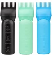 Cosywell 3 Pack Hair Oil Applicator Bottle 6 Ounce Root Comb Applicator Bottle Hair Dye Applicato...