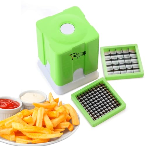 RILION French Fries Cutter/Finger Chips/Potato Chip Maker/Dicer/Potato Chopper Direct Push Function Stainless Steel Blades - ABS Unbreakable Vegetable Finger Chips Cutter Dicer (B0D33DVR7G) Amazon Price History, Amazon Price Tracker