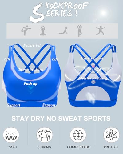 Image of RUNNING GIRL Sports Bras for Women,Padded Sports Bra Tank Top Sexy Crisscross Back High Impact Longline Workout Yoga Bra