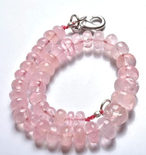 Perles rondelles lisses en morganite naturelle gros diamètre 6.5-10 mm