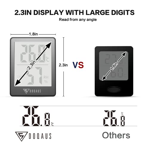 DOQAUS Digital Hygrometer Indoor Thermometer Room Thermometer with 5s Fast Refresh Temperature Humidity Monitor for Bed Room, Baby Room, Basement, Greenhouse, Office (Grey)