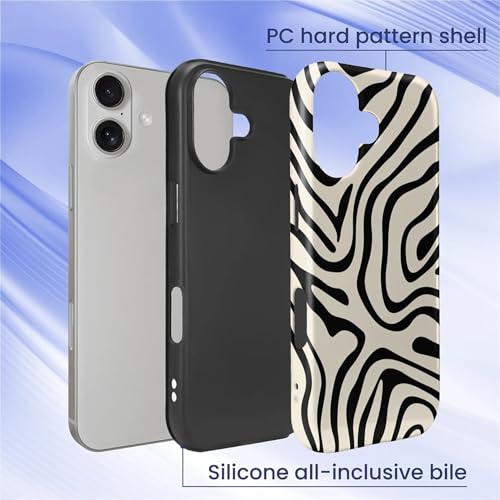 Coque pour iPhone 17 antichoc rigide silicone hybride noir zébré mat - 4