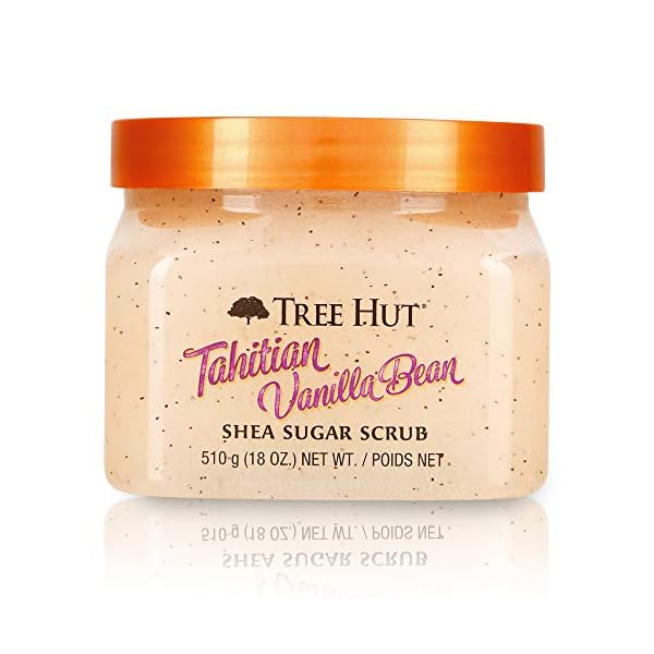 Tree-Hut-Tahitian-Vanilla-Bean-Shea-Sugar-Scrub-Tahitian-Vanilla-Bean-18-Oz Tree Hut Tahitian Vanilla Bean Shea Exfoliating Sugar Scrub, Tahitian Vanilla Bean, 18 Oz