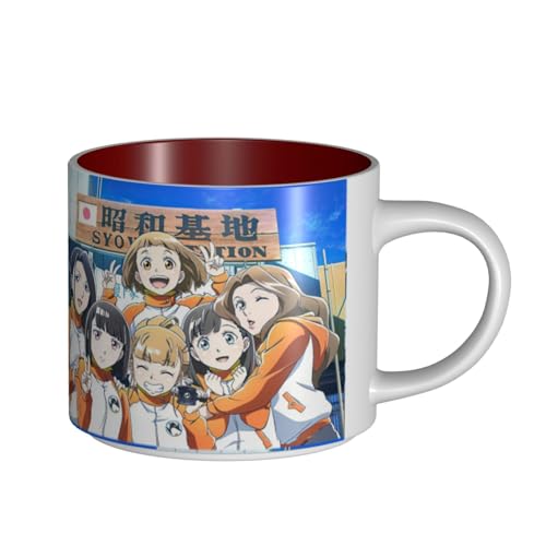 宇宙よりも遠い場所 セラミックマグカップ 食器 大容量コーヒーカップ 330ml 耐熱 おしゃれなマグカップ オフィスホーム用 プレゼントに最適 再利用可能 ギフト 男女兼用 Red