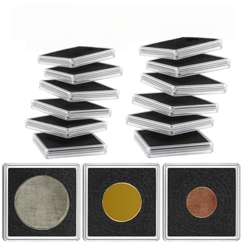 24 Pcs Silver Dollar Coin Holder for Collectors, Plastic Coin Holders, Half Dollar Coin Holder, Coin Collection Supplies, Dollar Coin Holder with 5 Size Adjustable Gaskets for Coin Protectors (4)