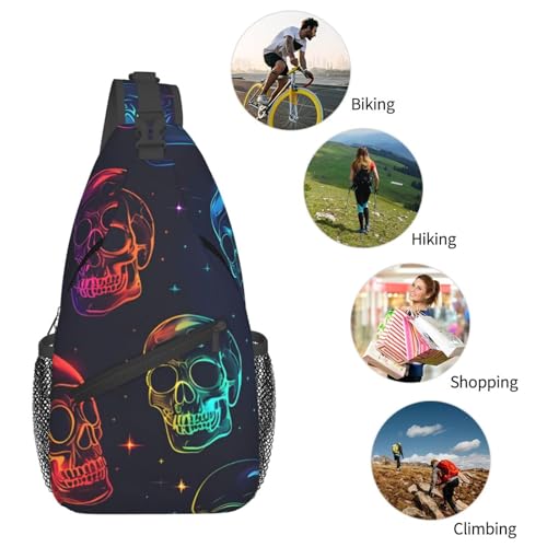 Bolso cruzado con diseño calaveras coloridas miniatura 5