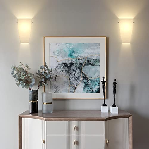 Wall Sconces Set of Two Wall Mount Light Fixtures Acrylic Shade Hallway Sconces - Image 4